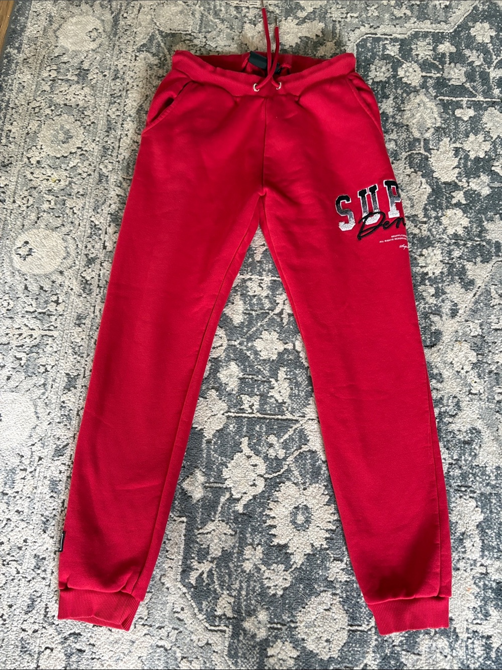 supply and demand streetwear red sweatpants joggers